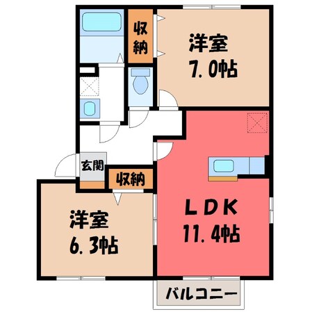 フレアヒルズ岡本 Bの物件間取画像